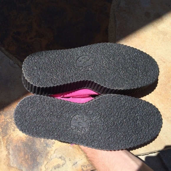 NEW TUK pink suede Mary Jane creepers RARE punk goth 8.5 women’s - Picture 4 of 4